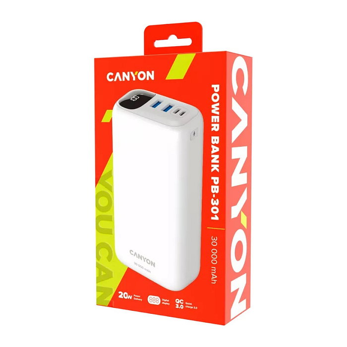 Canyon PB-301 Powerbank 30.000 mAh Blanco Canyon PB-301 Powerbank 30.000 mAh Blanco