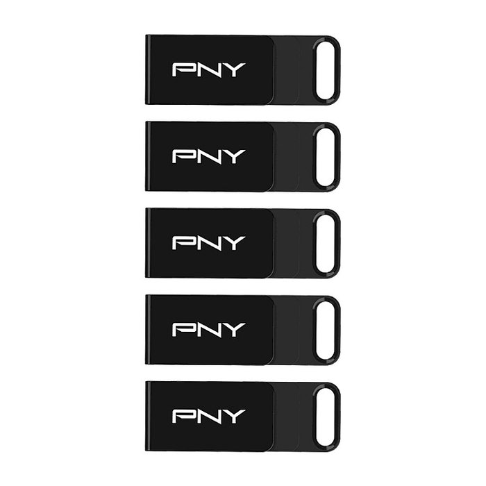 PNY Elite USB Flash Drive 64 GB USB-C 3.2 Gen 1 (120 MB/s Negro) - 5 unidades