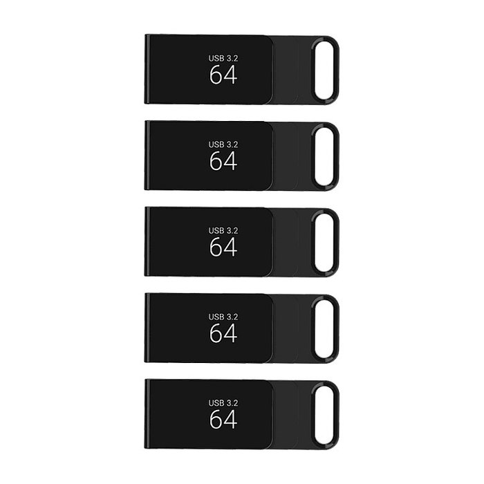PNY Elite USB Flash Drive 64 GB USB-C 3.2 Gen 1 (120 MB/s Negro) - 5 unidades