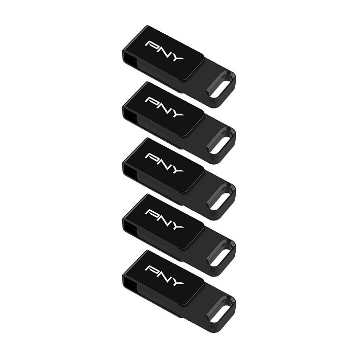 PNY Elite USB Flash Drive 64 GB USB-C 3.2 Gen 1 (120 MB/s Negro) - 5 unidades