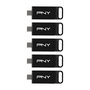 PNY Elite USB Flash Drive 64 GB USB-C 3.2 Gen 1 (120 MB/s Negro) - 5 unidades