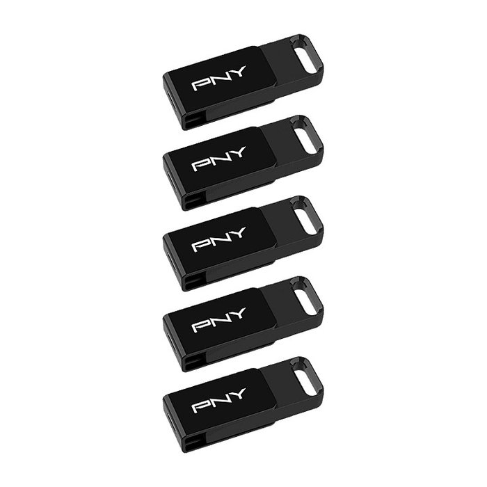 PNY Elite USB Flash Drive 64 GB USB-C 3.2 Gen 1 (120 MB/s Negro) - 5 unidades
