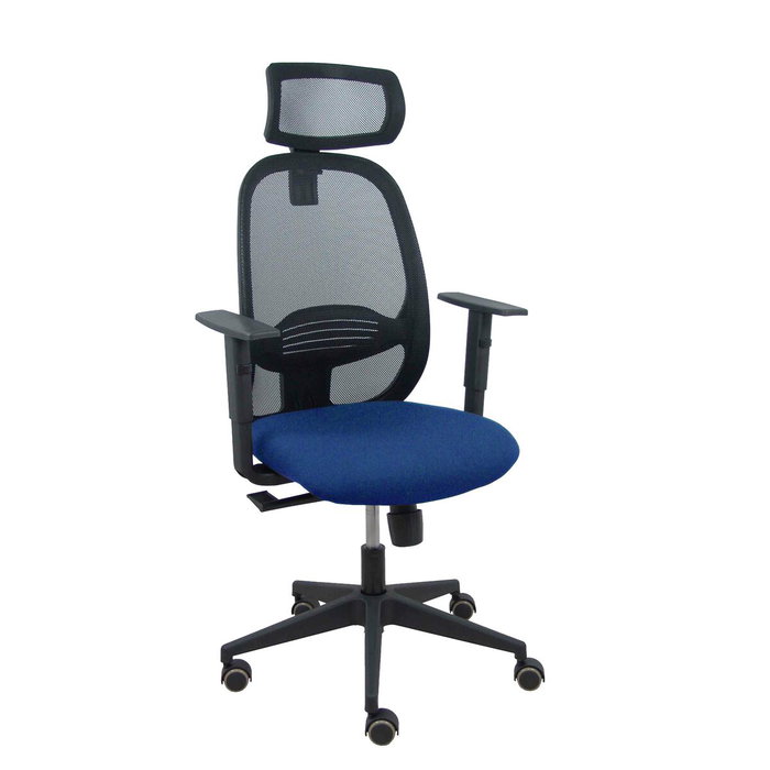 PIQUERAS Y CRESPO Silla Cilanco con Mecanismo Sincro, Asiento Azul Marino y Malla Negra