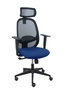 PIQUERAS Y CRESPO Silla Cilanco con Mecanismo Sincro, Asiento Azul Marino y Malla Negra