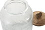 DKD Home Decor Bote Transparente y Natural de Cristal y Acacia 17.3 x 24.5 x 17.3 cm (4 Unidades)