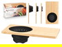 Kinvara Tabla de Corte con Escurridor Bambú y Silicona Negra y Madera 46 x 26 x 2 cm (Set de 6)