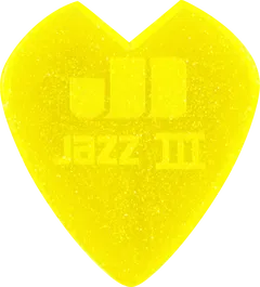 Dunlop Púas Jazz III Kirk Hammet Yellow Glitter Pack 6 Unidades