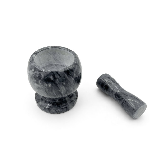 Inde Mortero de Mármol Negro, Dimensiones 11x11 cm - Quttin (12 Unidades)