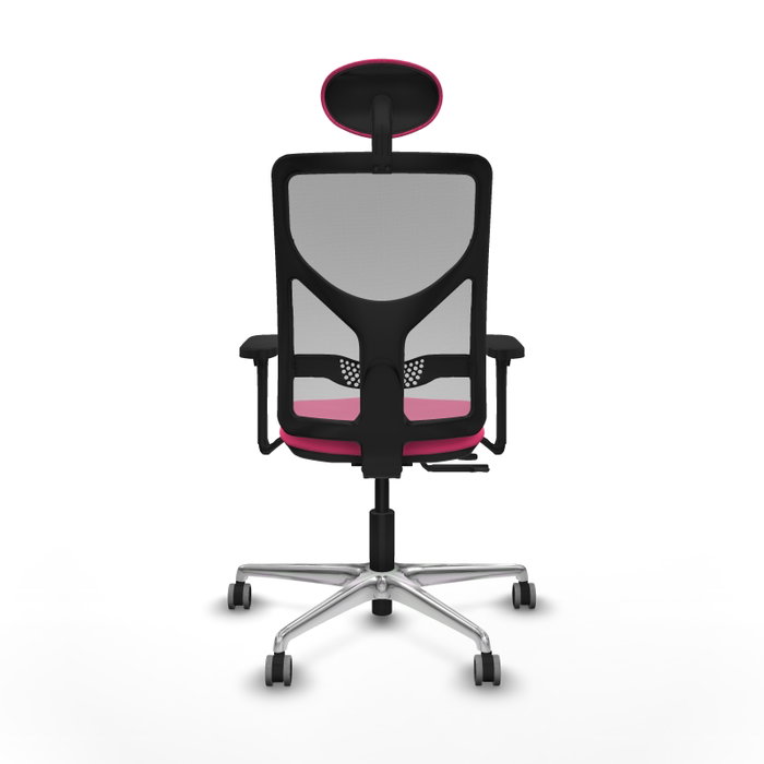 PIQUERAS Y CRESPO Silla de oficina Motilla Rosa y Gris con mecanismo Sincro/Traslack