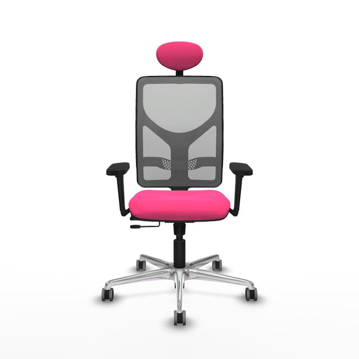 PIQUERAS Y CRESPO Silla de oficina Motilla Rosa y Gris con mecanismo Sincro/Traslack