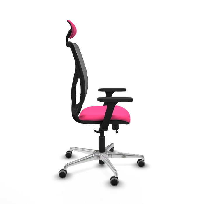 PIQUERAS Y CRESPO Silla de oficina Motilla Rosa y Gris con mecanismo Sincro/Traslack
