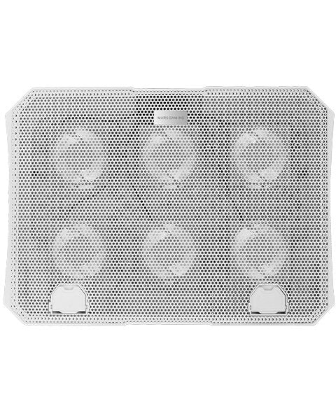 Mars Gaming MNBC23 Soporte Refrigerador / Cooling Pad para Portátiles hasta 16' con 6 Ventiladores, LED Azul, 2 Puertos USB, Soporte Móvil y Base Ajustable en 6 Posiciones