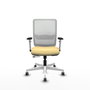PIQUERAS Y CRESPO Silla de oficina Haches con mecanismo Sincro/Traslack, Crema y Blanco