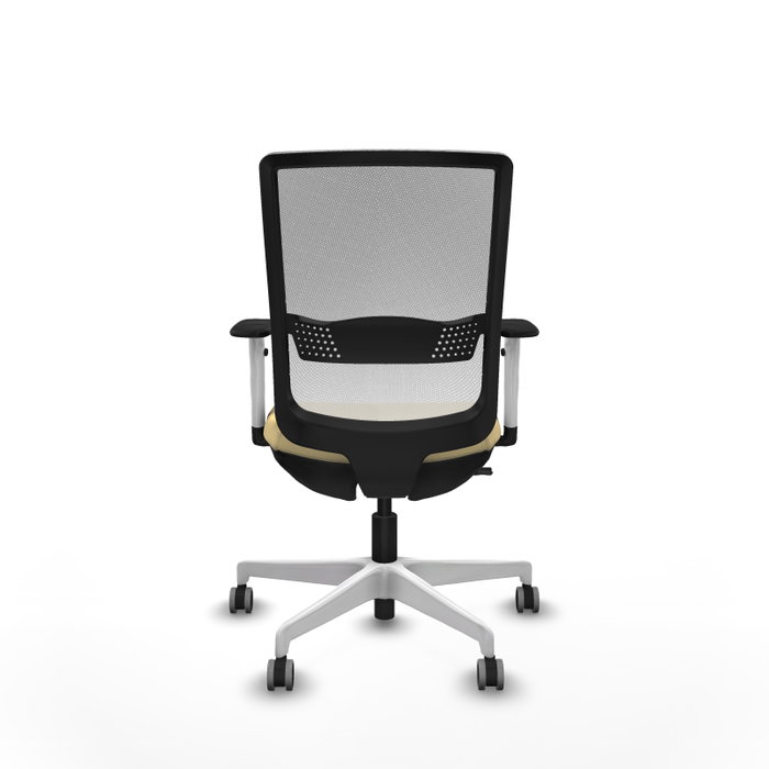 PIQUERAS Y CRESPO Silla de oficina Haches con mecanismo Sincro/Traslack, Crema y Blanco