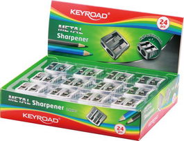 Afilalapiz Metalico Cuña Keyroad Doble Uso (Set de 24)
