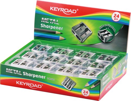 Afilalapiz Metalico Cuña Keyroad Doble Uso (Set de 24)
