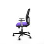 Silla de escritorio acolchada Alfera para mesa de escritorio, ideal para la columna, con respaldo fijo y brazos blancos, soporte lumbar regulable, mecanismo Sincro/Traslack, hasta 120 Kg