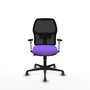 Silla de escritorio acolchada Alfera para mesa de escritorio, ideal para la columna, con respaldo fijo y brazos blancos, soporte lumbar regulable, mecanismo Sincro/Traslack, hasta 120 Kg