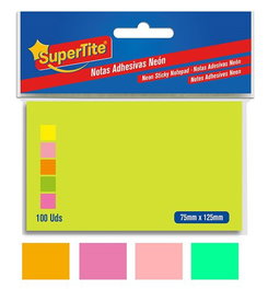 Notas Adhesivas Supertite 75X125 Neon 100 Uds (Set de 12)