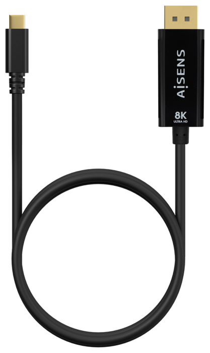 Aisens Cable Conversor USB-C a DisplayPort 8K@60Hz 0,8m Negro Aisens Cable Conversor USB-C a DisplayPort 8K@60Hz 0,8m Negro