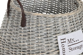 DKD Home Decor Cesta Shabby Natural Mimbre 45 x 40 x 45 cm Set de 2