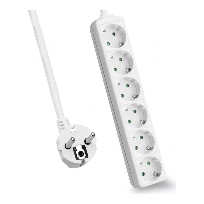 Helos CLASSIC Regleta de enchufes 6 salidas, blanco, 1,5 m Helos CLASSIC Regleta de enchufes 6 salidas, blanco, 1,5 m