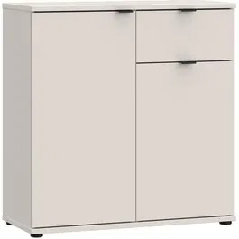GANYMEDE Aparador Pequeño Mueble de Almacenaje GNMk222lu60 2 Puertas 1 Cajón Arena 80,1 x 34,1 x 82,3 cm
