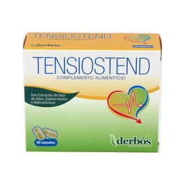 DERBOS Tensiostend 60 Cápsulas - Complemento Alimenticio con Extracto de Olivo y Espino Blanco para el Mantenimiento de la Tensión Arterial