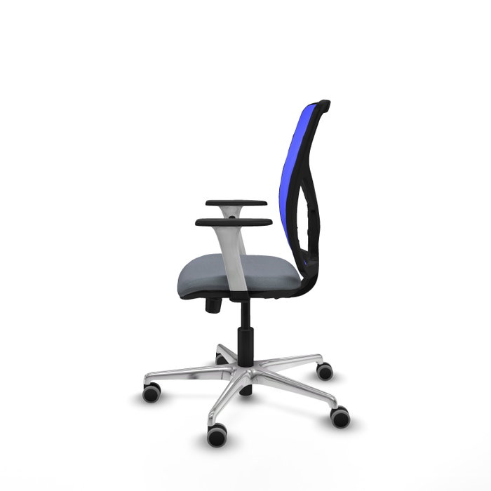 PIQUERAS Y CRESPO Silla de oficina Motilla con mecanismo Sincro/Traslack, Gris y Azul