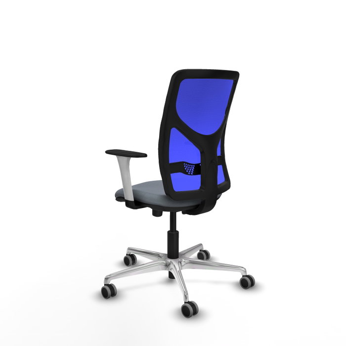 PIQUERAS Y CRESPO Silla de oficina Motilla con mecanismo Sincro/Traslack, Gris y Azul