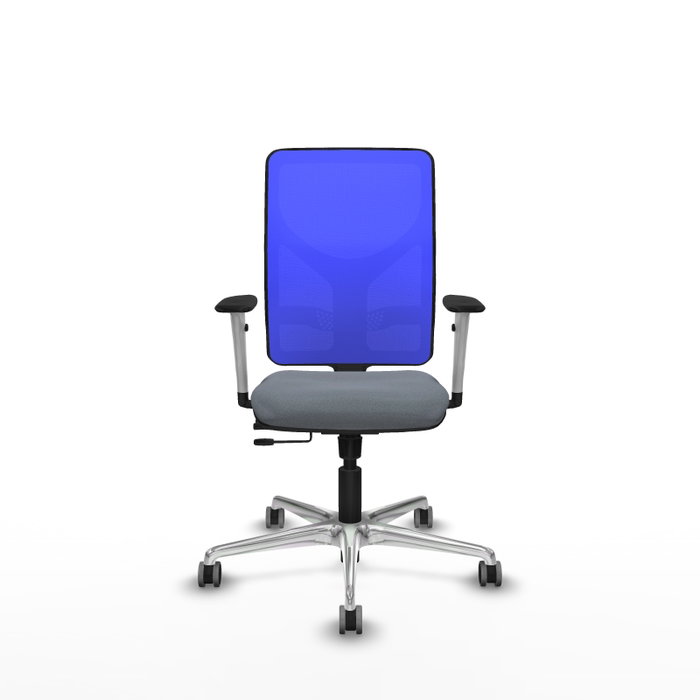 PIQUERAS Y CRESPO Silla de oficina Motilla con mecanismo Sincro/Traslack, Gris y Azul