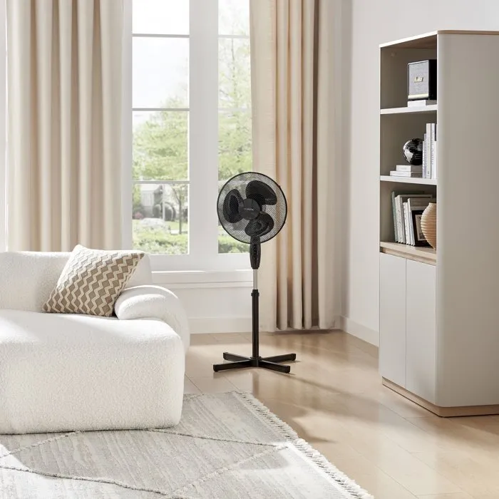 Oceanic OCEAVP40B25 Ventilador de Pedestal 45W Ø41cm, 3 Velocidades, Oscilante, Inclinable, Negro