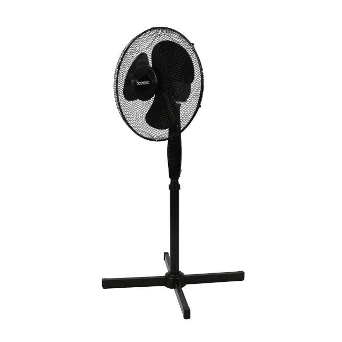 Oceanic OCEAVP40B25 Ventilador de Pedestal 45W Ø41cm, 3 Velocidades, Oscilante, Inclinable, Negro