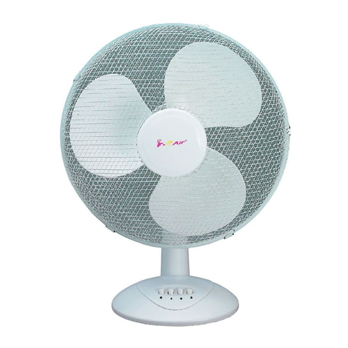F-Air Ventilador de Sobremesa Blanco, 40W, 3 Velocidades, Oscilante, Ø30 x 47 cm
