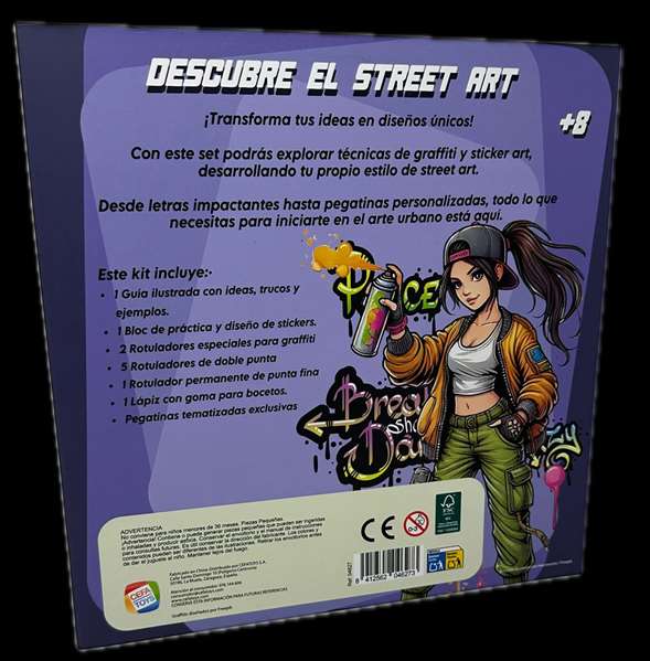 Cefa Estudio de Diseño Street Artist para Graffiti y Sticker Art con Rotuladores, Guía Ilustrada y Bloc para Practicar
