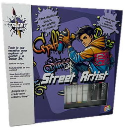 Cefa Estudio de Diseño Street Artist para Graffiti y Sticker Art con Rotuladores, Guía Ilustrada y Bloc para Practicar