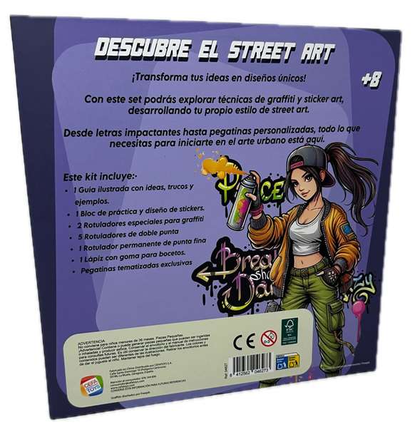 Cefa Estudio de Diseño Street Artist para Graffiti y Sticker Art con Rotuladores, Guía Ilustrada y Bloc para Practicar