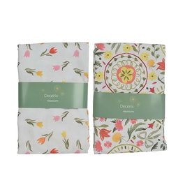 Decoris Mantel Poliéster Algodón Flores 140x250 cm 6 Unidades