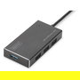 Digitus Hub USB 3.0 de 4 Puertos con Fuente de Alimentación Externa, Color Negro