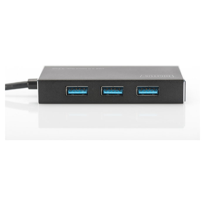 Digitus Hub USB 3.0 de 4 Puertos con Fuente de Alimentación Externa, Color Negro