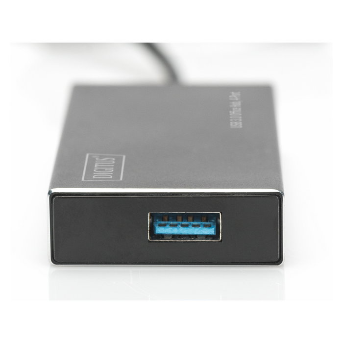 Digitus Hub USB 3.0 de 4 Puertos con Fuente de Alimentación Externa, Color Negro