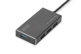 Digitus Hub USB 3.2 Gen 1 con 4 puertos y alimentación, Negro