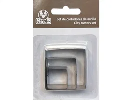 SIO-2 Set de 3 Cortadores Metálicos Cuadrados para Cerámica, Arcilla y Modelado - Herramientas de Cerámica, Utensilios para Manualidades, 220 mm