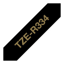 Brother Cinta TZE-R334 TZe 12mm Negro/Oro para Etiquetadora P-Touch - Compatible con PTH100, PT-H110, PT-E300VP, PT-H500, PT-P750W, PT-P900W (4m)