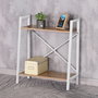 Home Deco Factory Estantería 60x27 Blanca Metal Contrachapado 2 Baldas Altura 70 Colección Essentiel