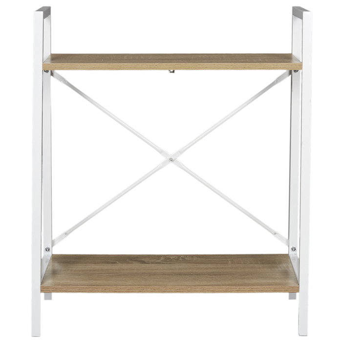 Home Deco Factory Estantería 60x27 Blanca Metal Contrachapado 2 Baldas Altura 70 Colección Essentiel