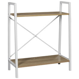 Home Deco Factory Estantería 60x27 Blanca Metal Contrachapado 2 Baldas Altura 70 Colección Essentiel