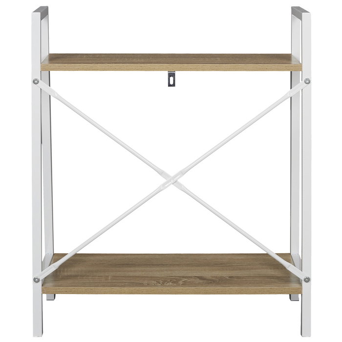 Home Deco Factory Estantería 60x27 Blanca Metal Contrachapado 2 Baldas Altura 70 Colección Essentiel