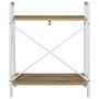 Home Deco Factory Estantería 60x27 Blanca Metal Contrachapado 2 Baldas Altura 70 Colección Essentiel