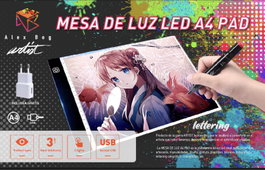 ARTIST BY ALEX BOG Mesa de luz led A4 pad artist